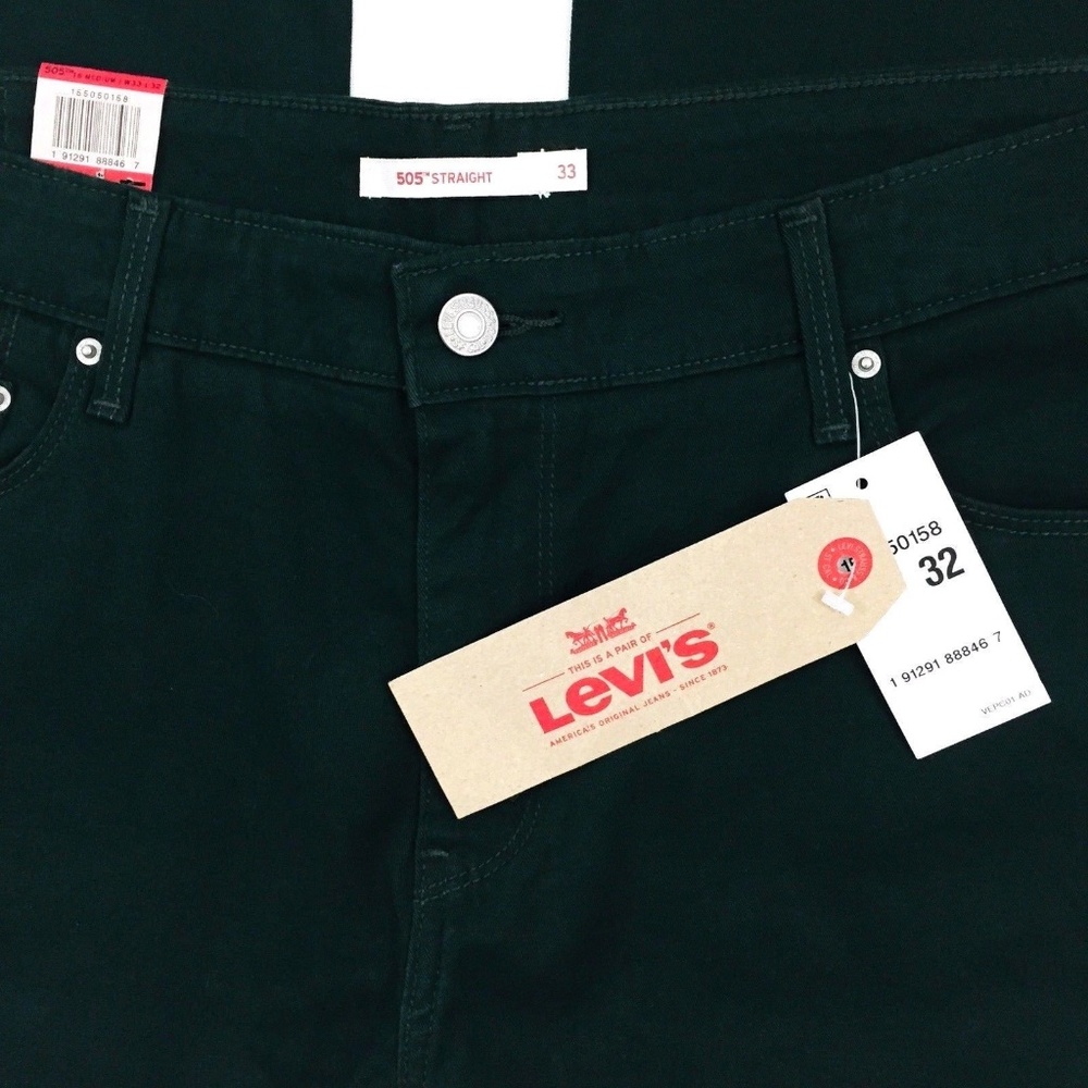 Levis 505 Straight Leg Jeans Size 16M Green - Picture 2 of 7